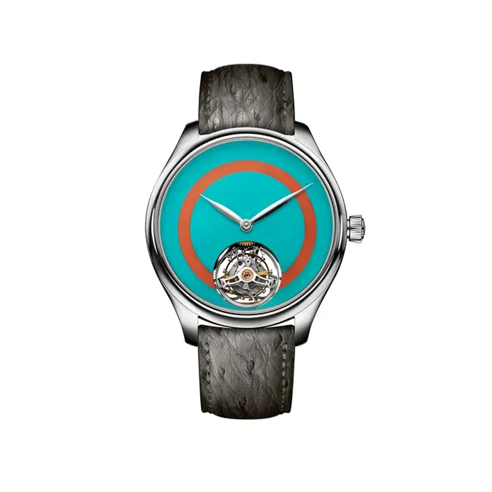 H. Moser & Cie. Endeavour Tourbillon Concept POP Turquoise and deep orange coral