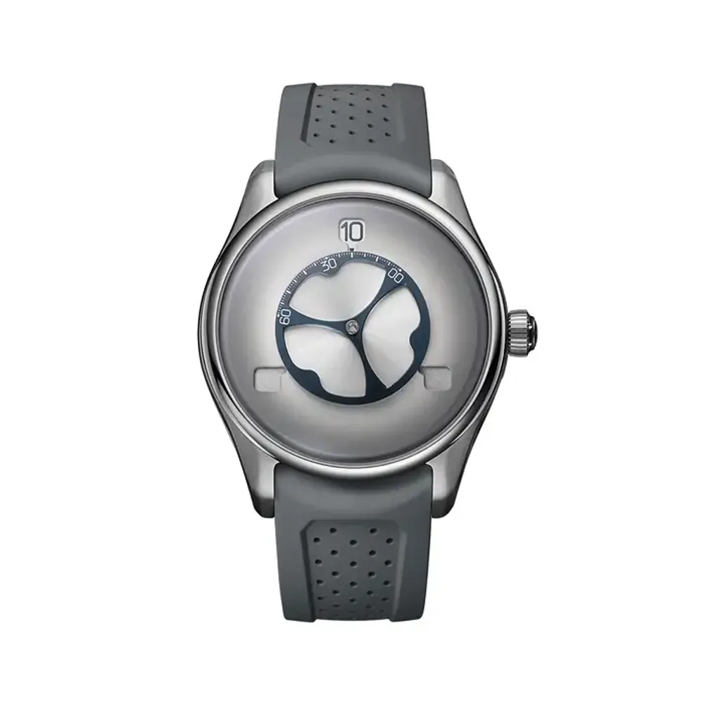 H. Moser & Cie. Pioneer Flying Hours White Fumé