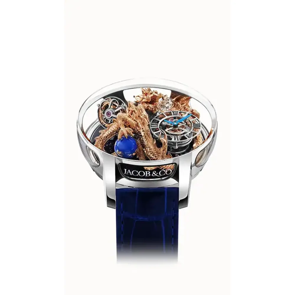 Jacob & Co. Astronomia Dragon — Rose Gold Dragon in Platinum, 950 Platinum and Sapphire Side Panes