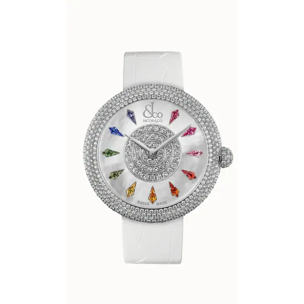 Jacob & Co. Brilliant — Pave-set, Multicolored Sapphires in Stainless Steel