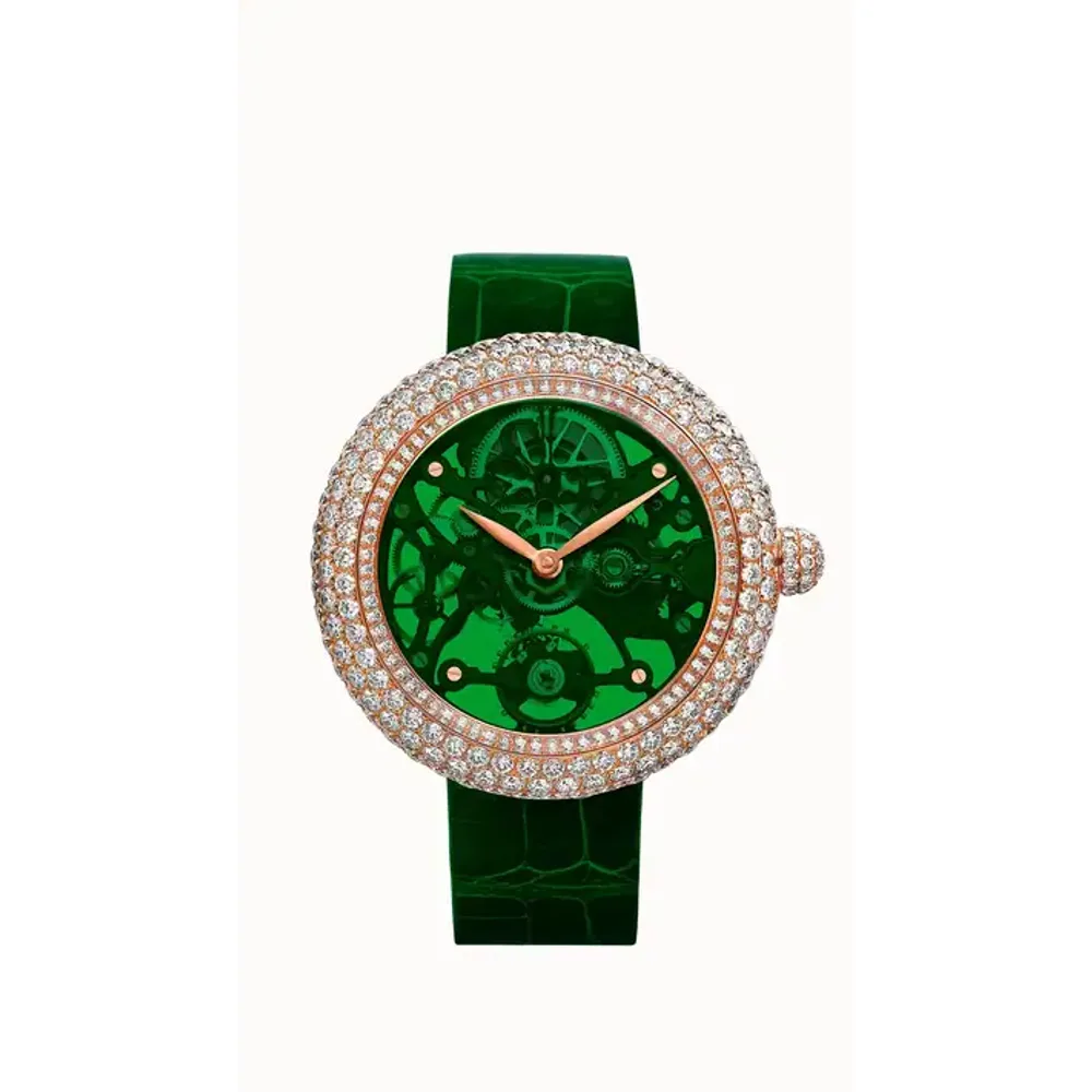 Jacob & Co. Brilliant Skeleton Northern Lights — Rose Gold, Green