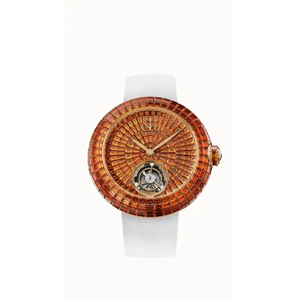 Jacob & Co. Brilliant Flying Tourbillon — Orange Sapphires (Rose Gold)