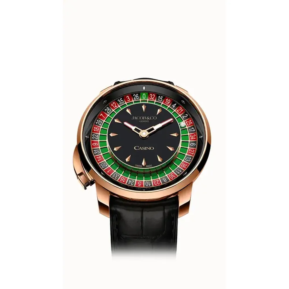 Jacob & Co. Casino Tourbillon — Rose Gold with Green Roulette Ring