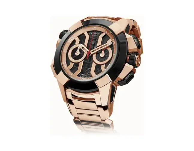 Jacob & Co. Epic X Chrono 47MM — Rose Gold Bracelet (Black)