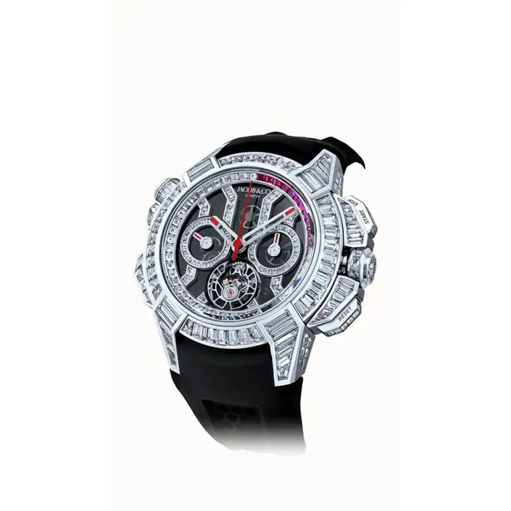 Jacob & Co. Epic X Chrono Tourbillon Baguette — Black Crystal