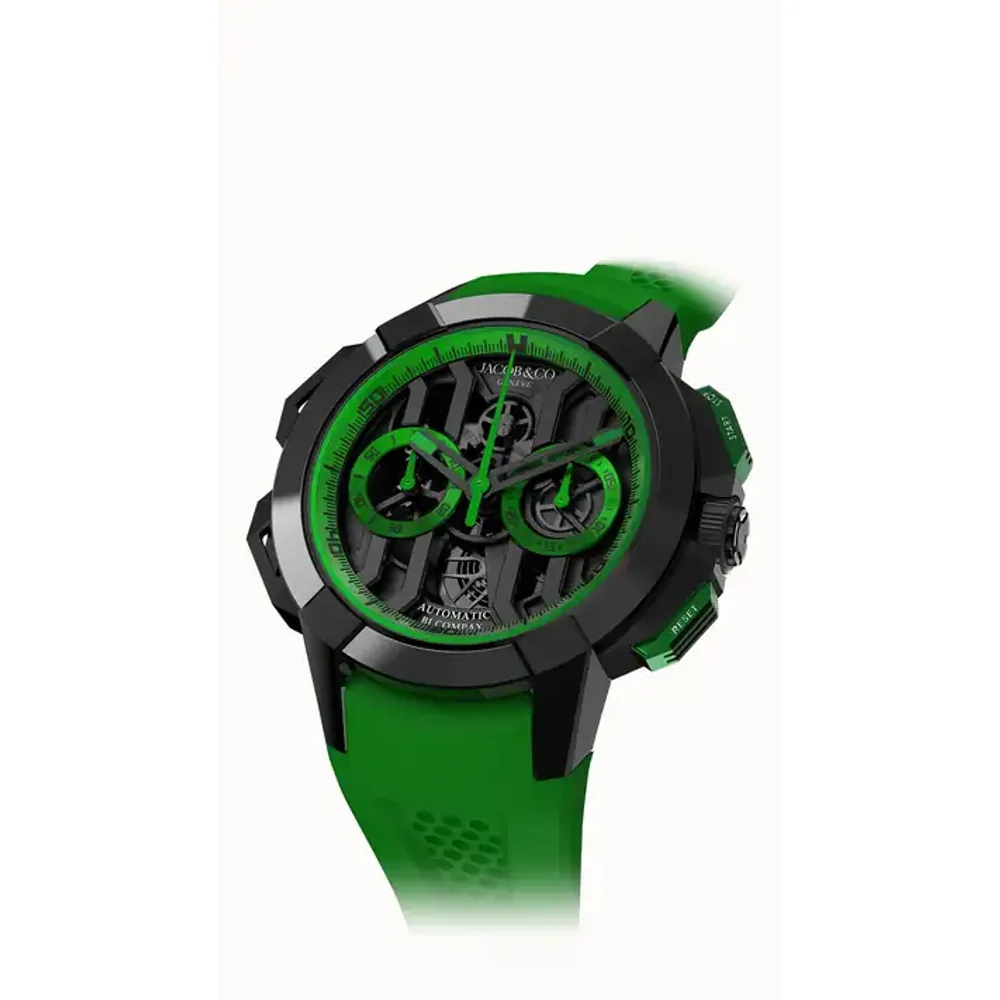 Jacob & Co. Epic X Chrono 44MM — Black Titanium (Green)