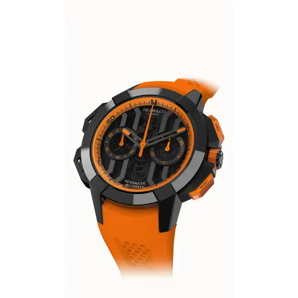 Jacob & Co. Epic X Chrono 44MM — Black Titanium (Orange)
