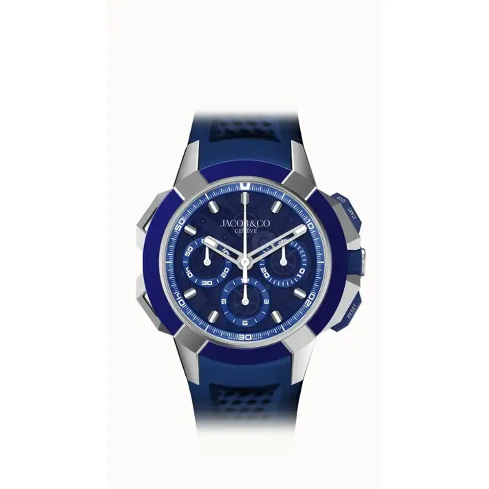 Jacob & Co. Epic X Chrono 44MM Tri-Compax — Blue