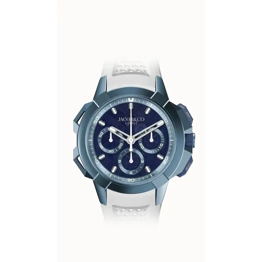 Jacob & Co. Epic X Chrono 44MM Tri-Compax — Blue Titanium