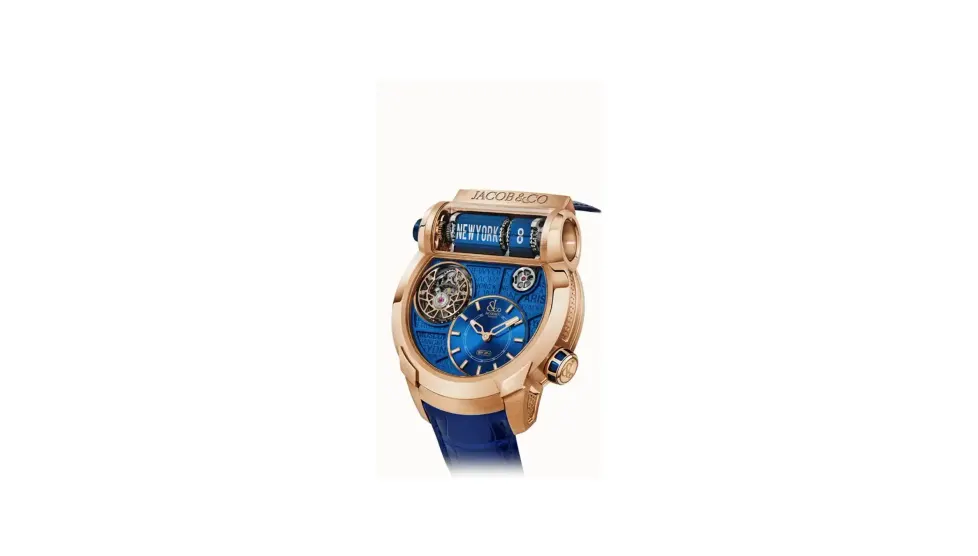 Jacob & Co. Epic SF24 Tourbillon — Rose Gold Blue City Dial