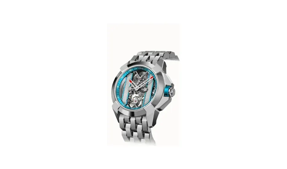 Jacob & Co. Epic X Bridges — Stainless Steel (Light Blue, Gray Movement) Bracelet