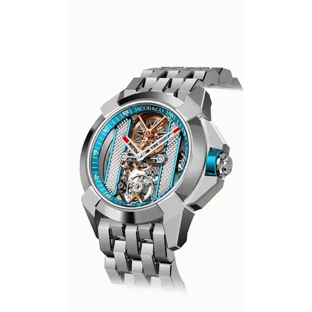 Jacob & Co. Epic X Bridges — Stainless Steel (Light Blue) Bracelet