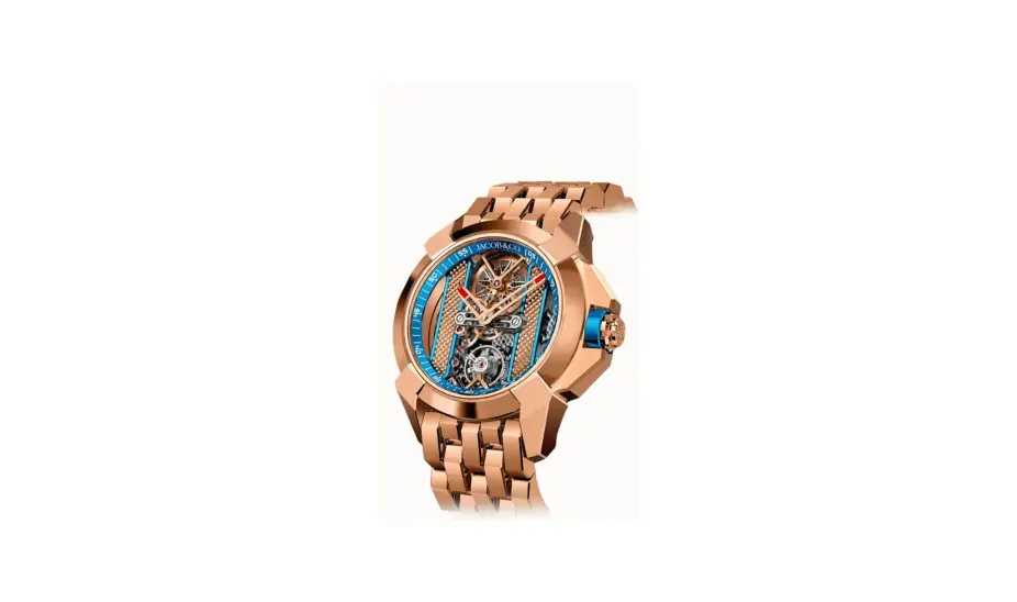 Jacob & Co. Epic X Bridges — Rose Gold Bracelet (Blue)