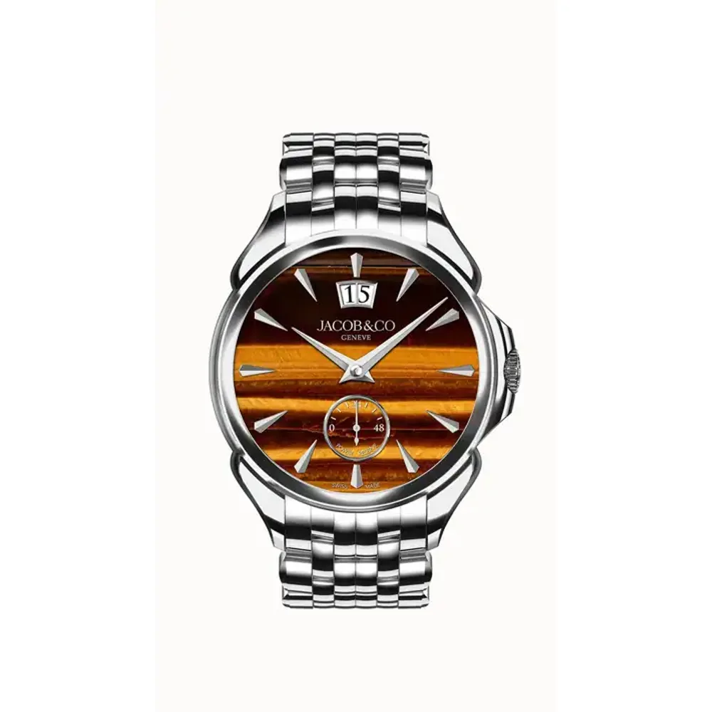 Jacob & Co. Palatial Classic — Stainless Steel Bracelet (Tiger Eye)