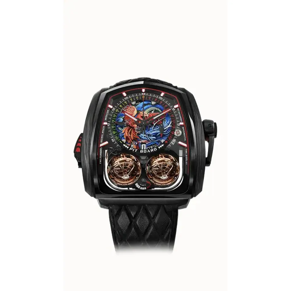 Jacob & Co. Twin Turbo Furious — Black DLC Titanium - Dragon and Phoenix