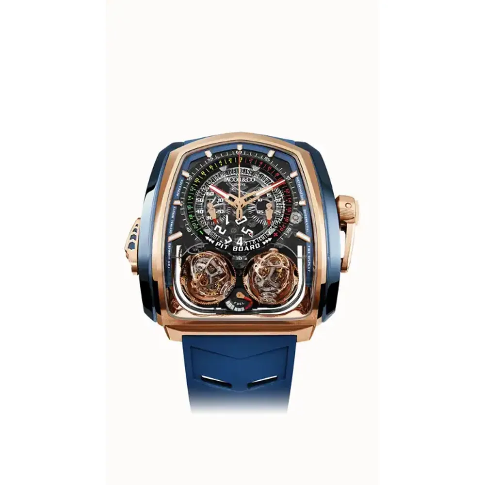 Jacob & Co. Twin Turbo Furious — Rose Gold and Blue Titanium