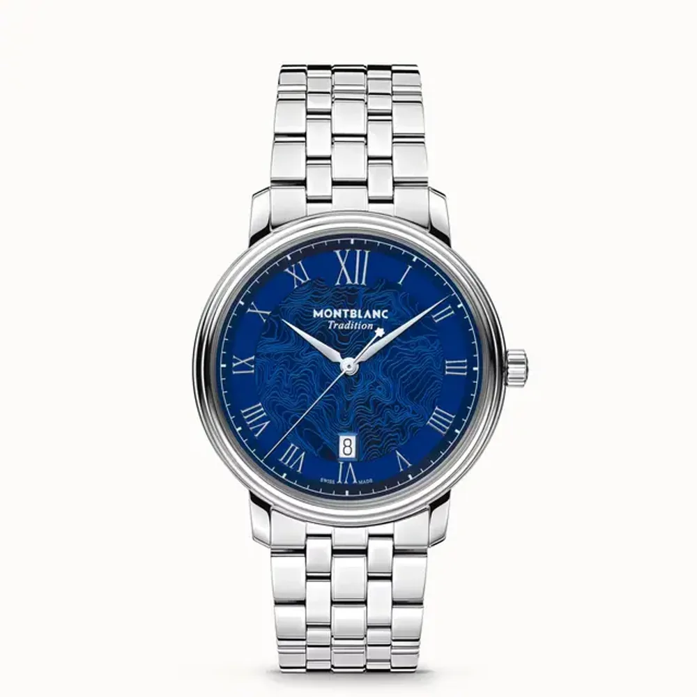 Montblanc Tradition Automatic Date 40 mm, Steel - Blue