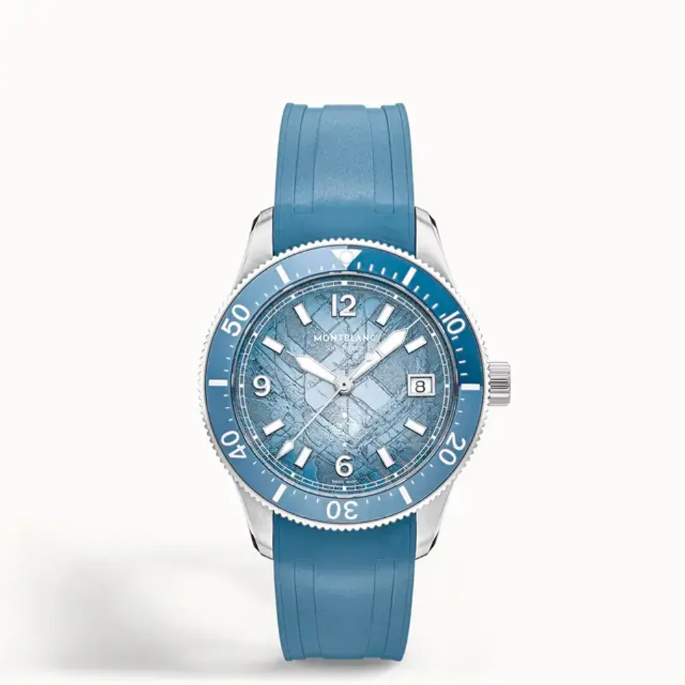 Montblanc Iced Sea Automatic Date 0 Oxygen, Steel, ALUMINIUM - Light blue