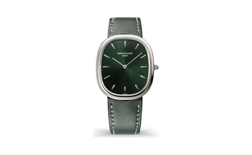 Patek Philippe Golden Ellipse, White gold, Olive green dial