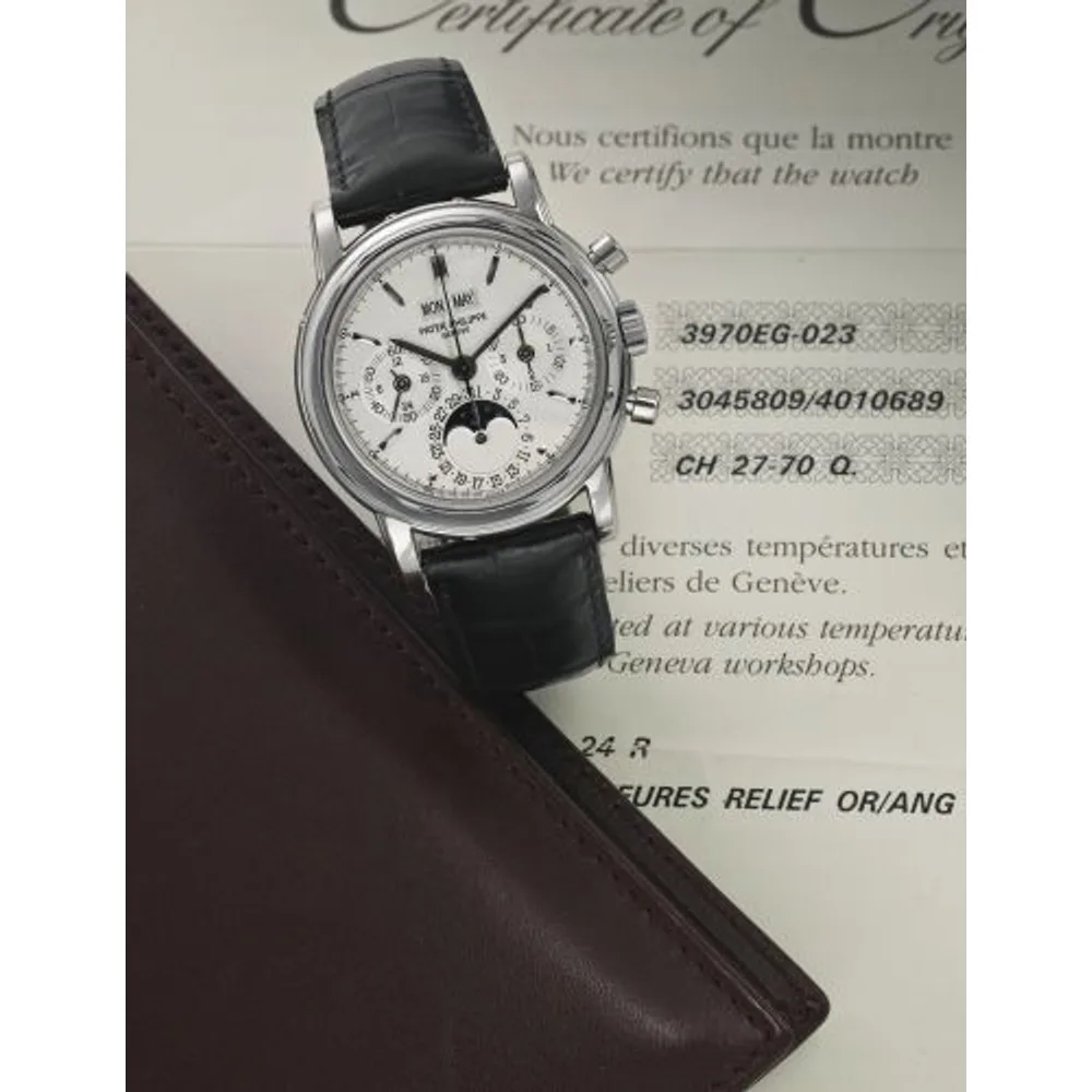 Patek Philippe Grand Complications Perpetual Calendar Chronograph 3970 White Gold / Silver