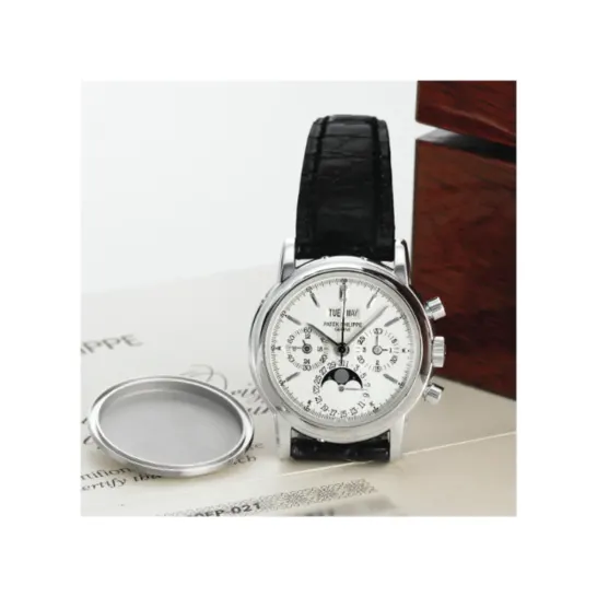 Patek Philippe Grand Complications Perpetual Calendar Chronograph 3970 Platinum / Silver Stick