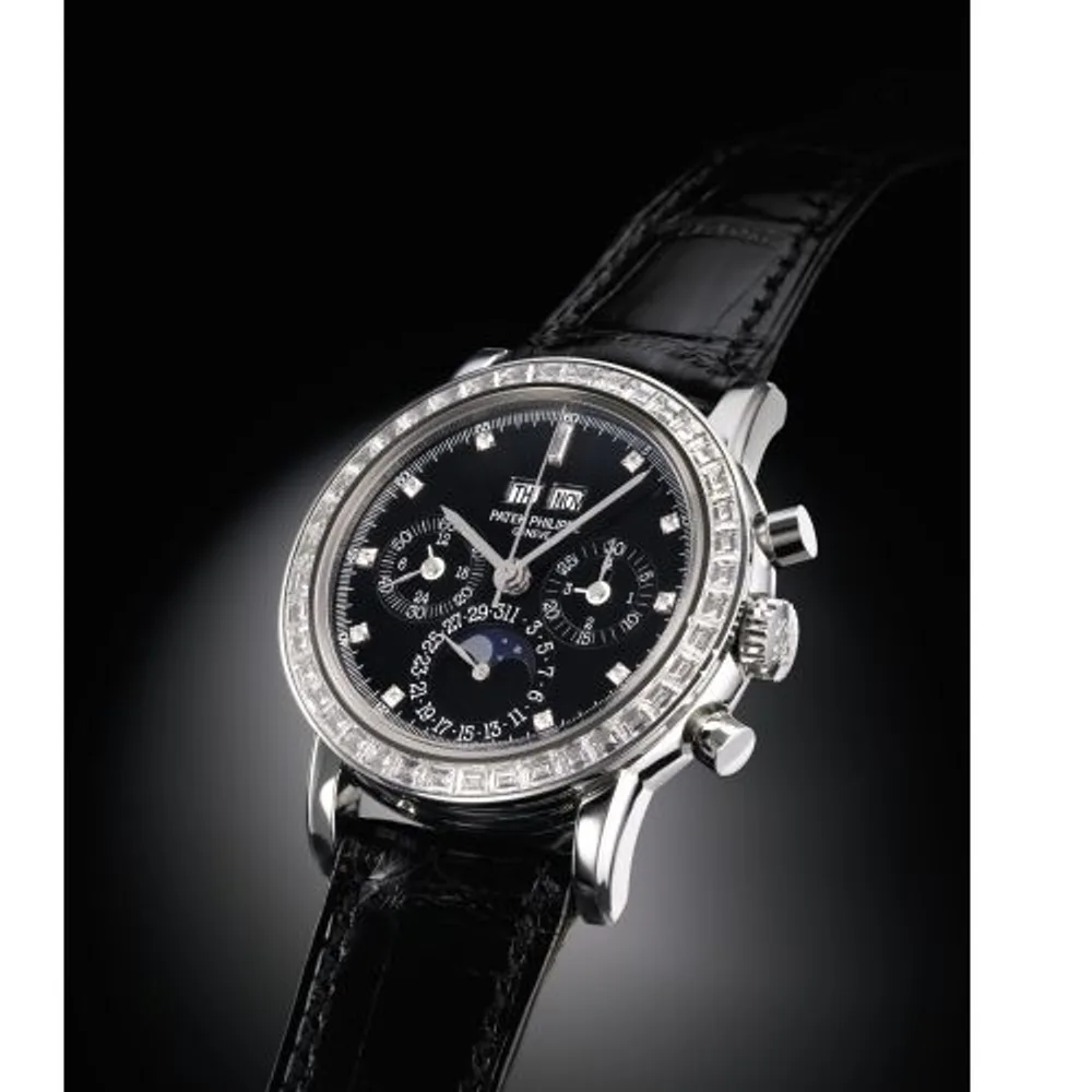Patek Philippe Grand Complications Perpetual Calendar Chronograph 3990 Platinum / Black Diamond