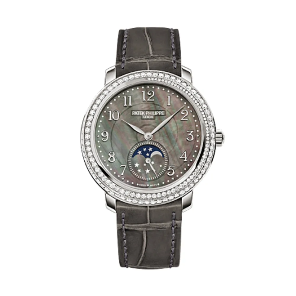 Patek Philippe Complications Moonphase 4968 White Gold Black Mother of Pearl