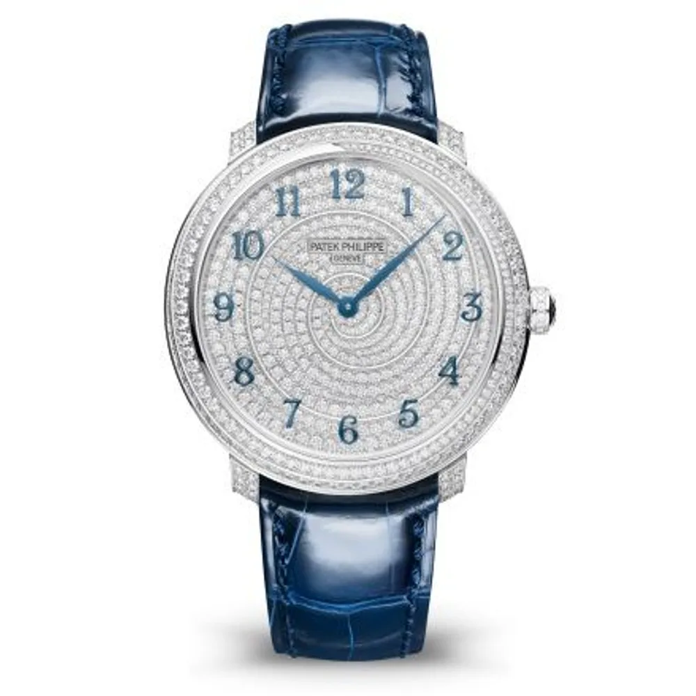 Patek Philippe Calatrava Diamond Ribbon Joaillerie 4978 White Gold / Blue