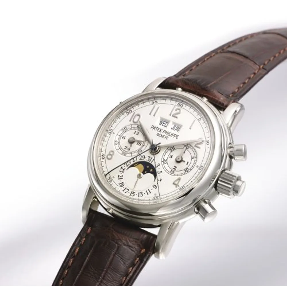 Patek Philippe Grand Complications Perpetual Calendar Split Seconds Chronograph 5004 White Gold / White Arabic