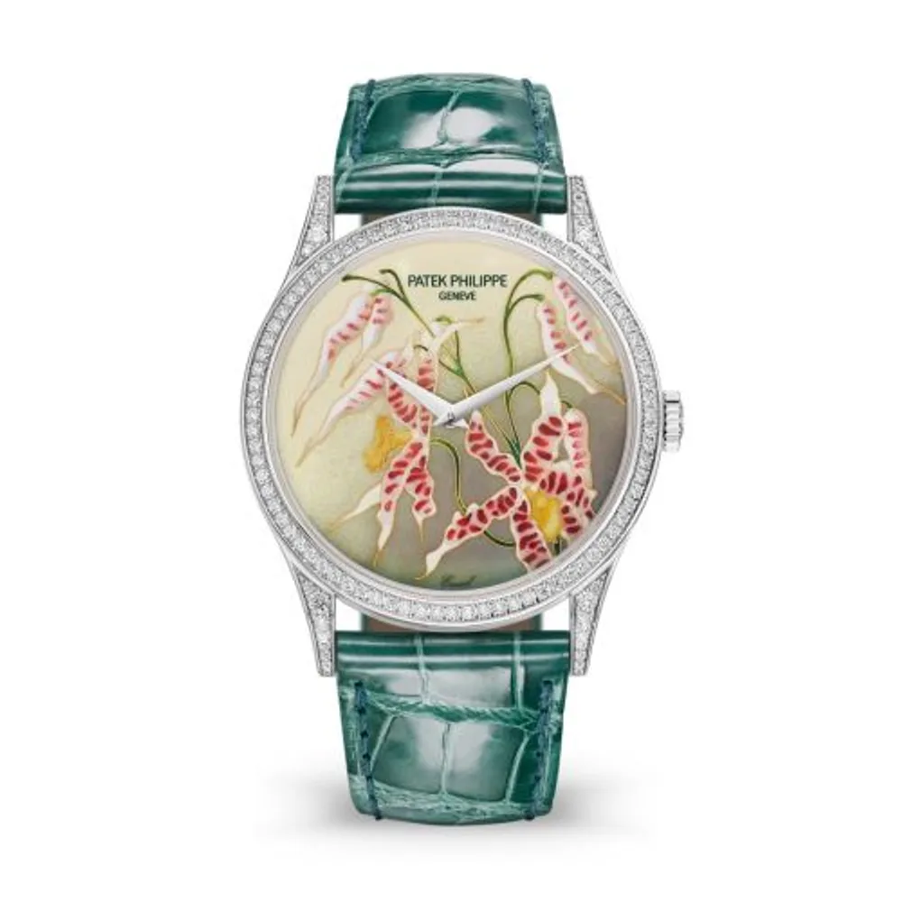 Patek Philippe Calatrava 5077 White Gold / Diamond / Orchids