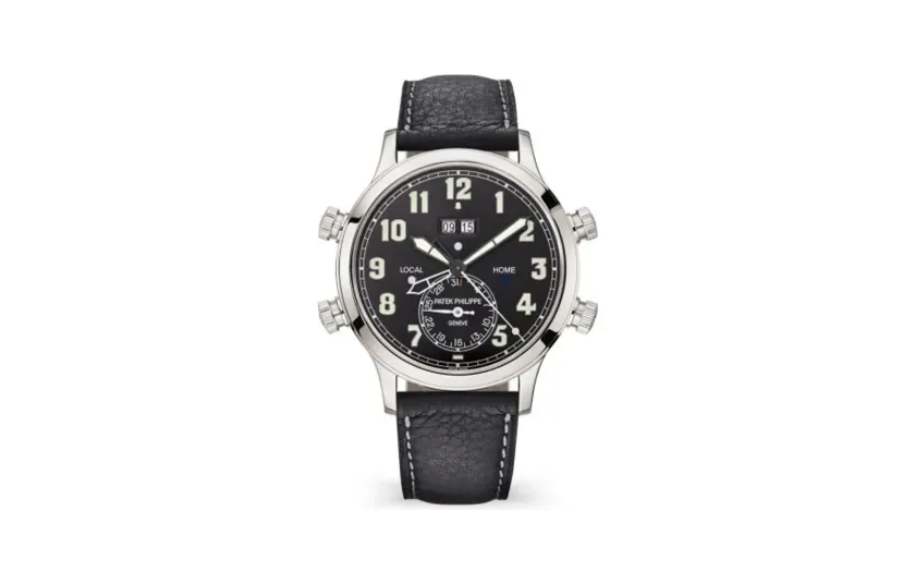 Patek Philippe Complications Calatrava Pilot Travel Time Alarm 5520 Platinum / Black