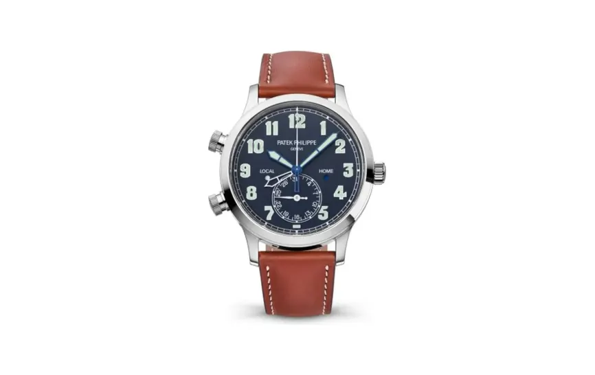 Patek Philippe Complications Calatrava Pilot Travel Time 5524 White Gold / Blue