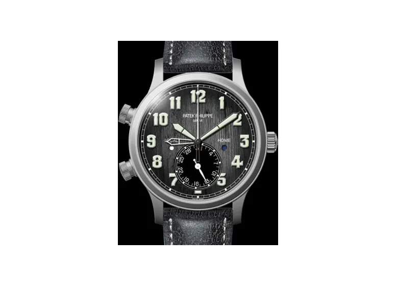 Patek Philippe Complications Calatrava Pilot Travel Time 5524 Titanium / Black