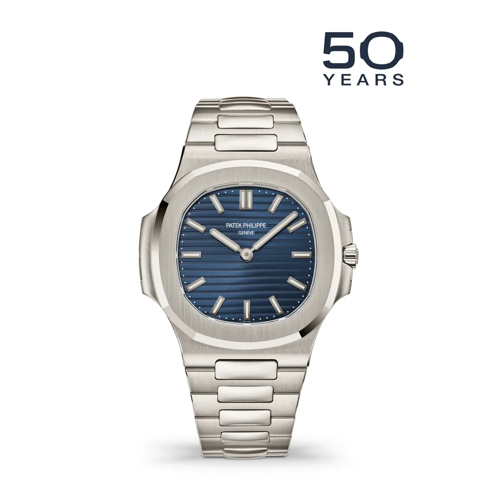 Patek Philippe Nautilus, Platinum, Blue dial