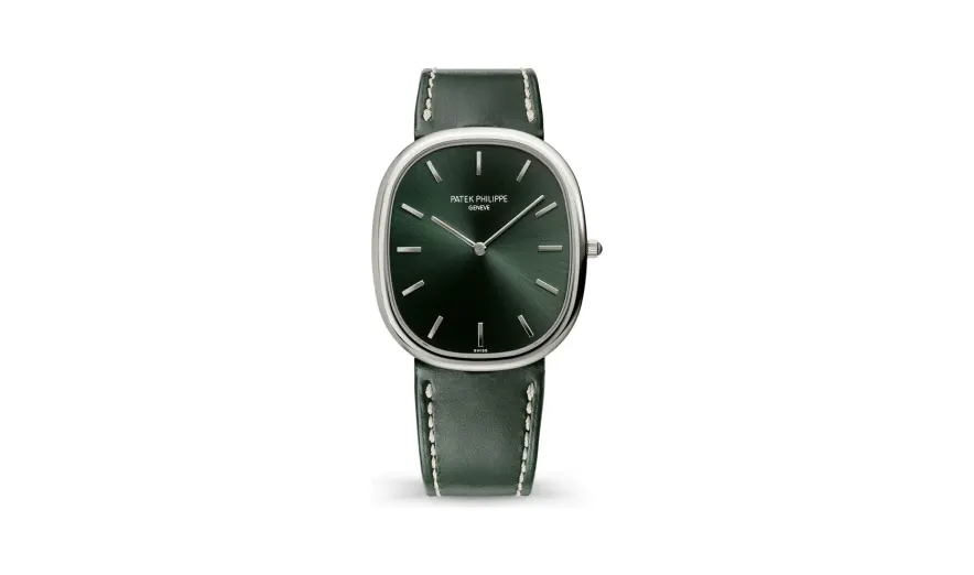 Patek Philippe Golden Ellipse, White gold, Olive green dial