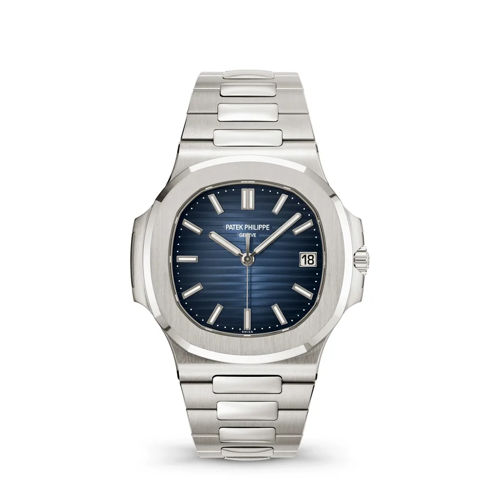 Patek Philippe Nautilus, White gold, Blue dial