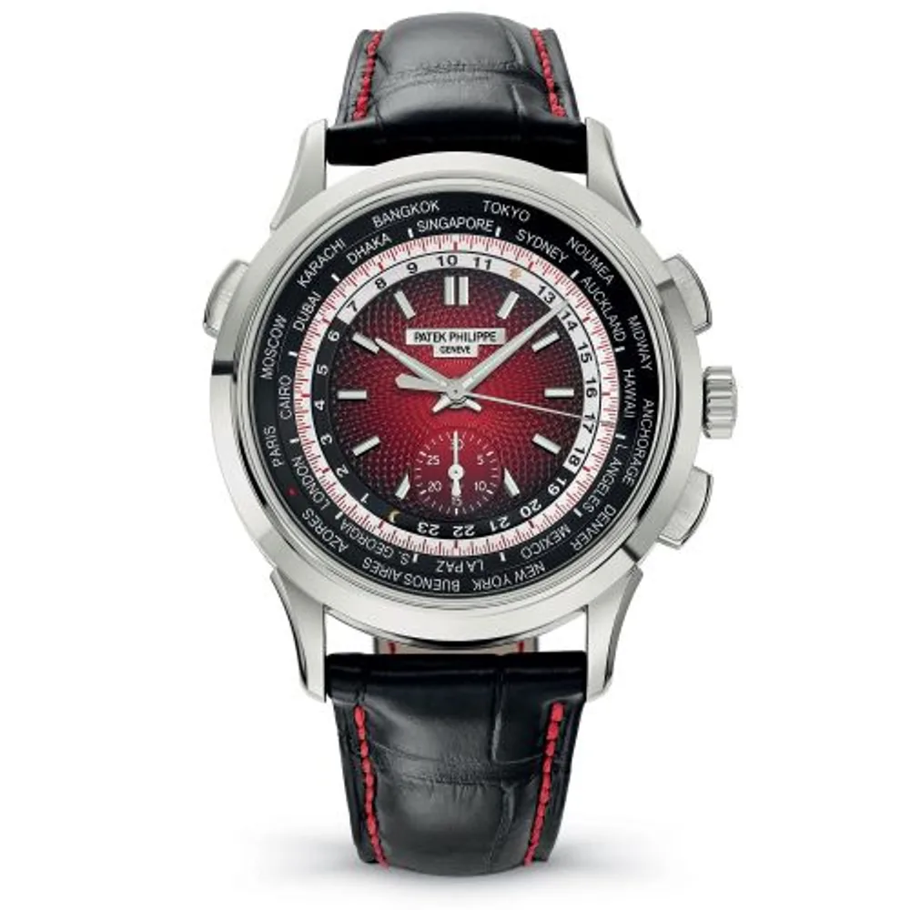Patek Philippe Complications World Time Chronograph 5930 White Gold / Red / Singapore 2019