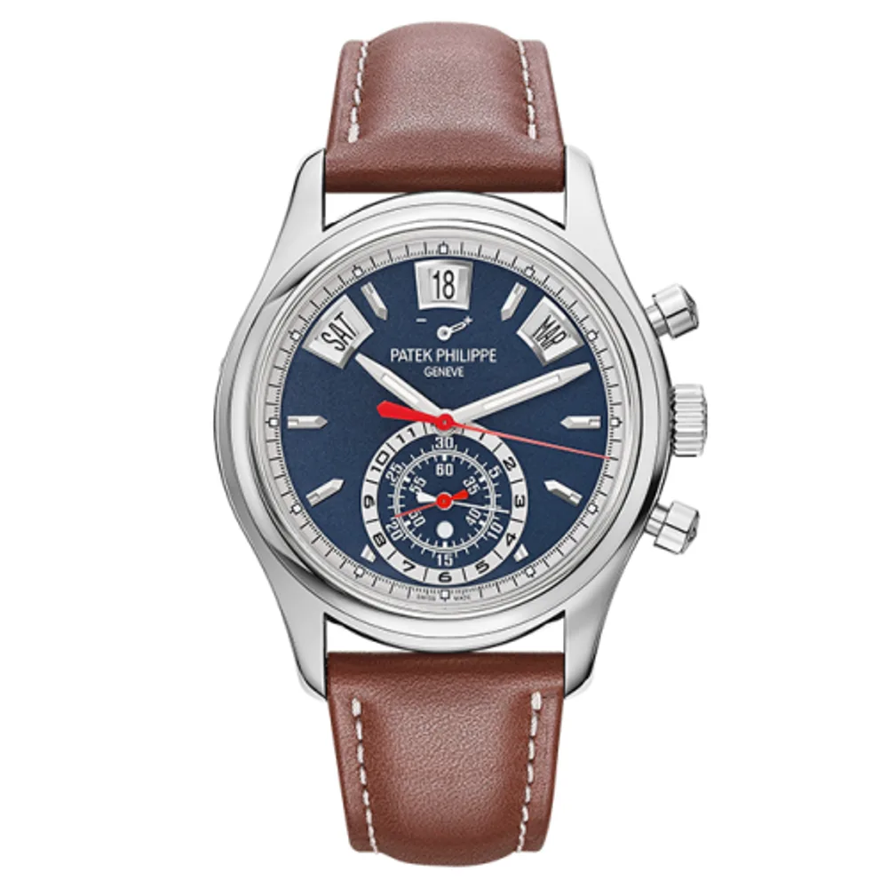 Patek Philippe Complications Annual Calendar Chronograph 5960 White Gold / Blue