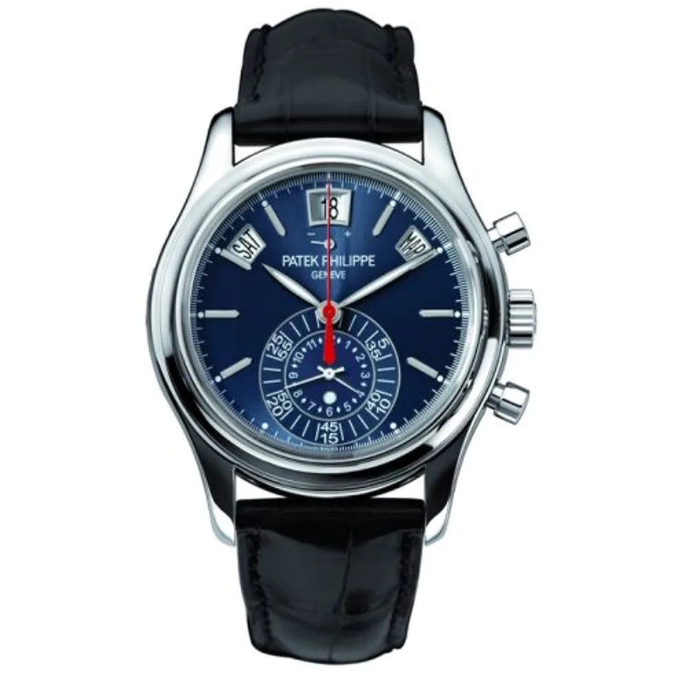 Patek Philippe Complications Annual Calendar Chronograph 5960 White Gold / Blue / Moscow