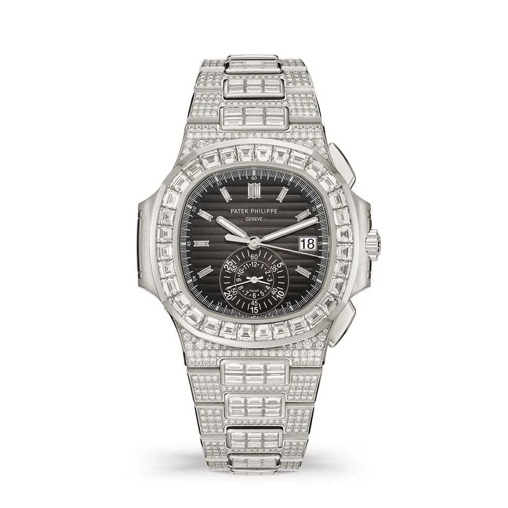 Patek Philippe Nautilus, White gold, Black dial