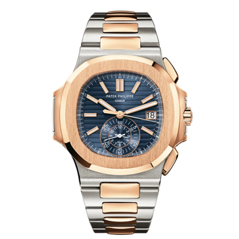 Patek Philippe Nautilus 5980 Stainless Steel / Rose Gold / Blue