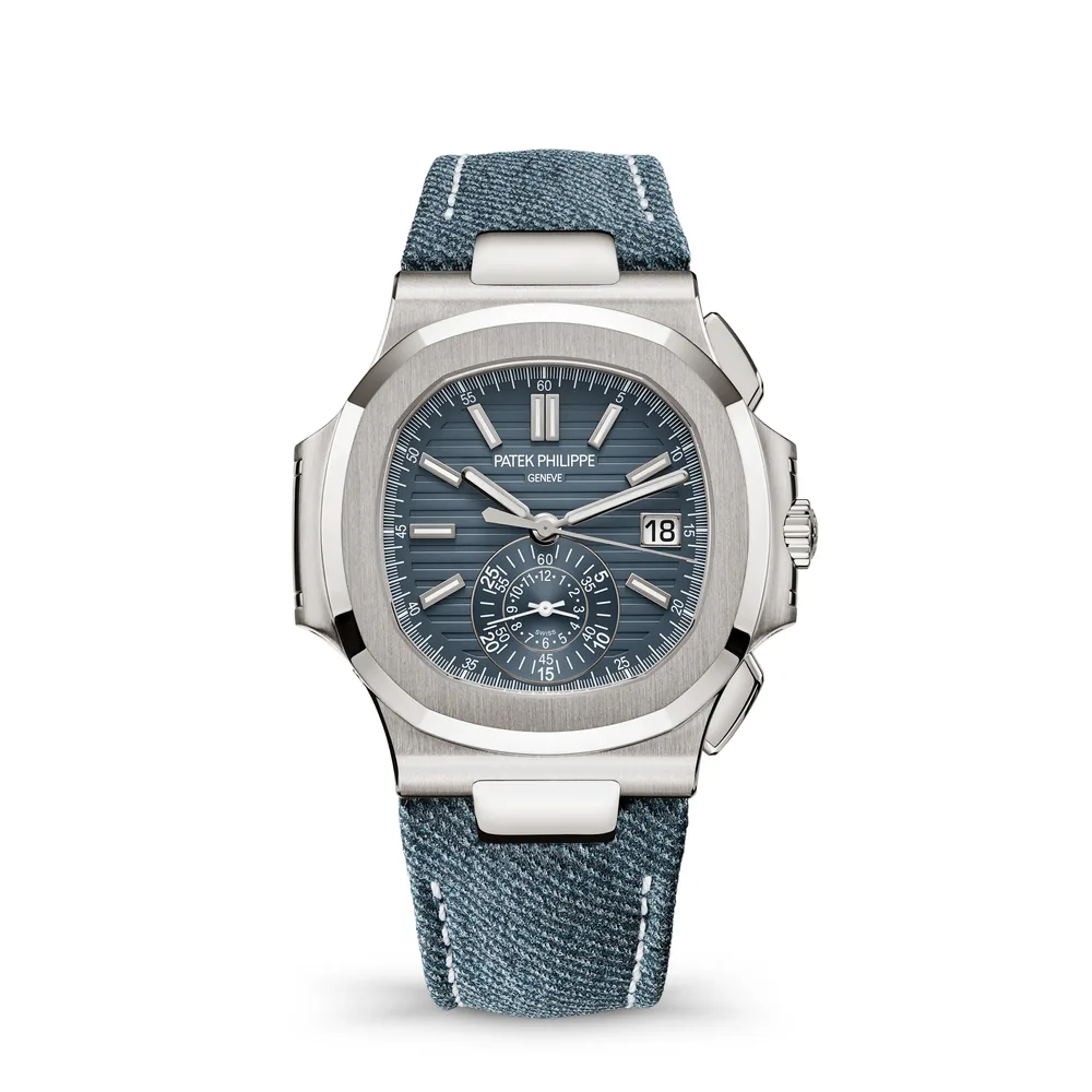 Patek Philippe Nautilus, White gold, Blue-grey dial