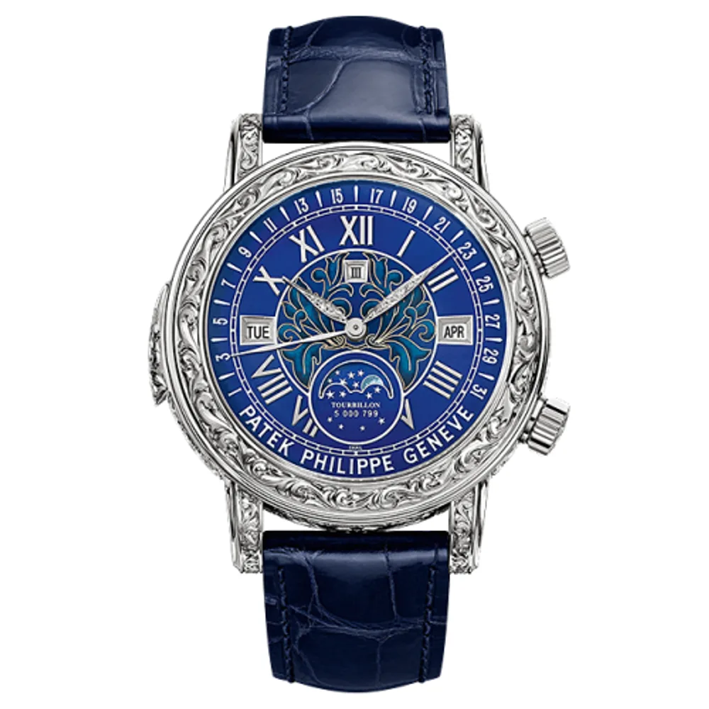 Patek Philippe Grand Complications Sky Moon Tourbillon 6002 White Gold / Blue