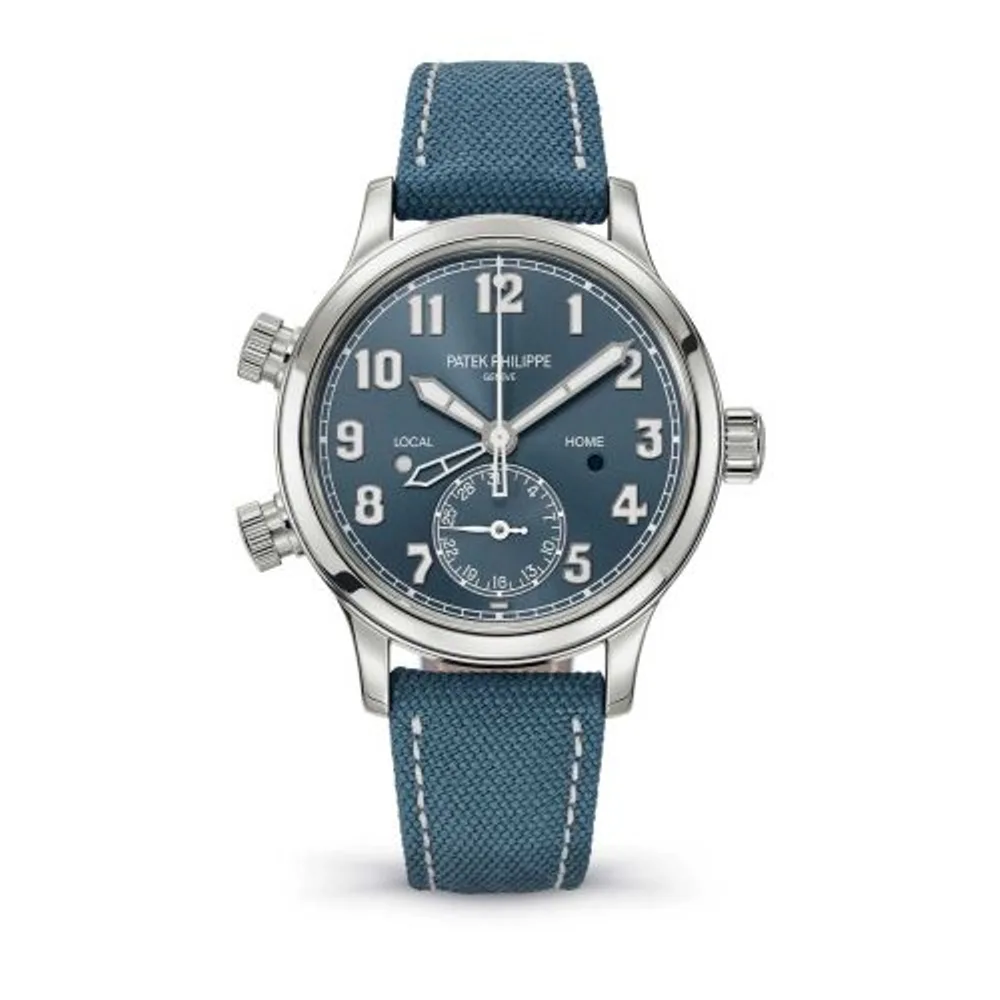 Patek Philippe Complications Calatrava Pilot Travel Time 7234 Stainless Steel / Blue
