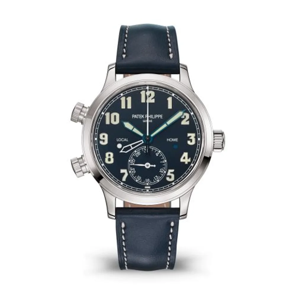 Patek Philippe Complications Calatrava Pilot Travel Time 7234 White Gold / Blue