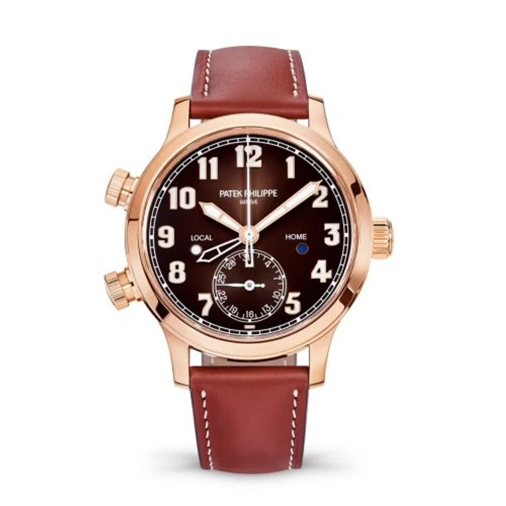 Patek Philippe Complications Calatrava Pilot Travel Time 7234 Rose Gold / Brown