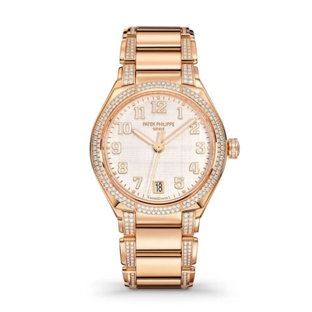 Patek Philippe Twenty~4 Twenty-4 Automatic Rose Gold / Diamond / Shantung Silk