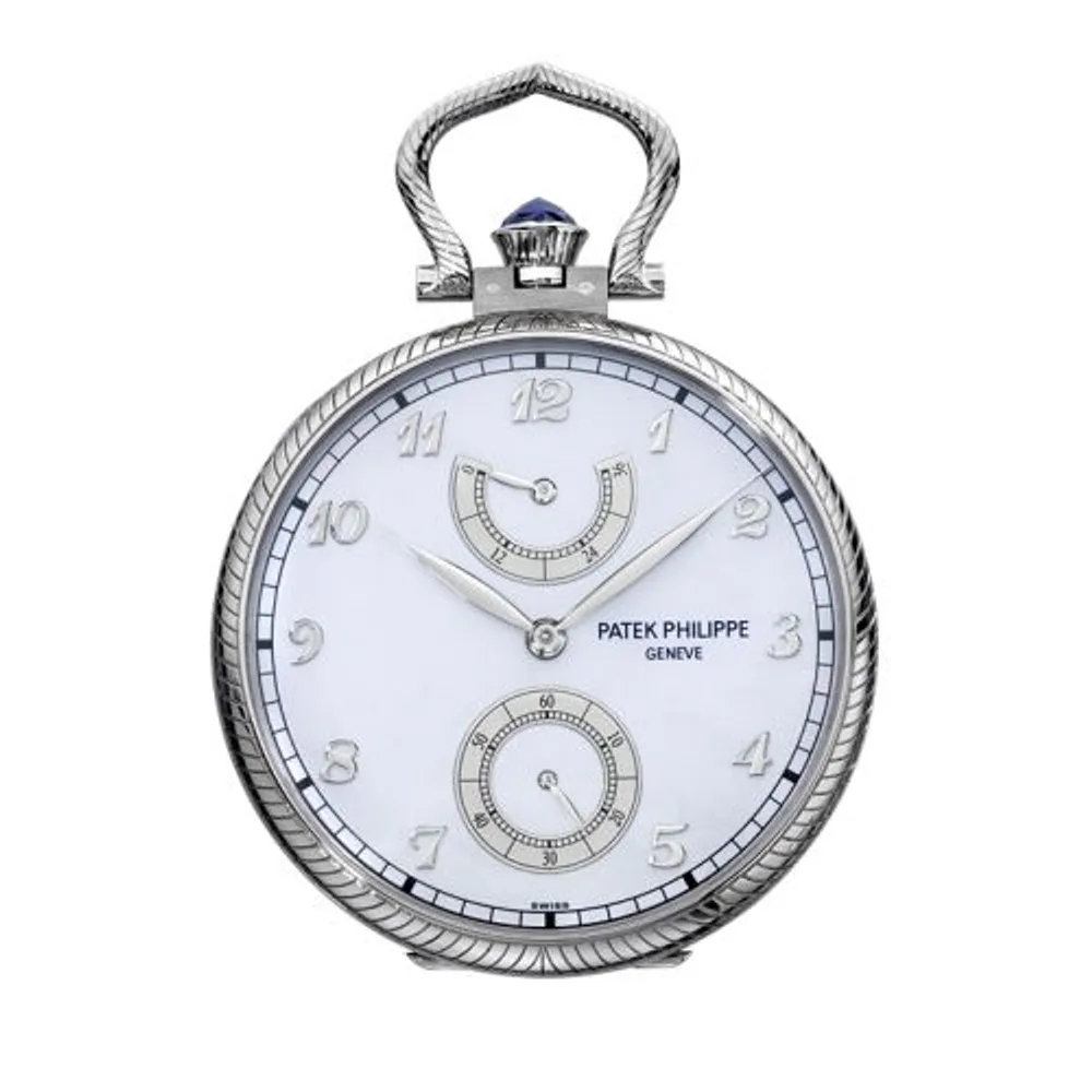 Patek Philippe Pocket Watch Lepine Power Reserve White Gold / Horses