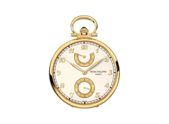 Patek Philippe Pocket Watch Lepine Power Reserve Yellow Gold / Mountain Landscape
