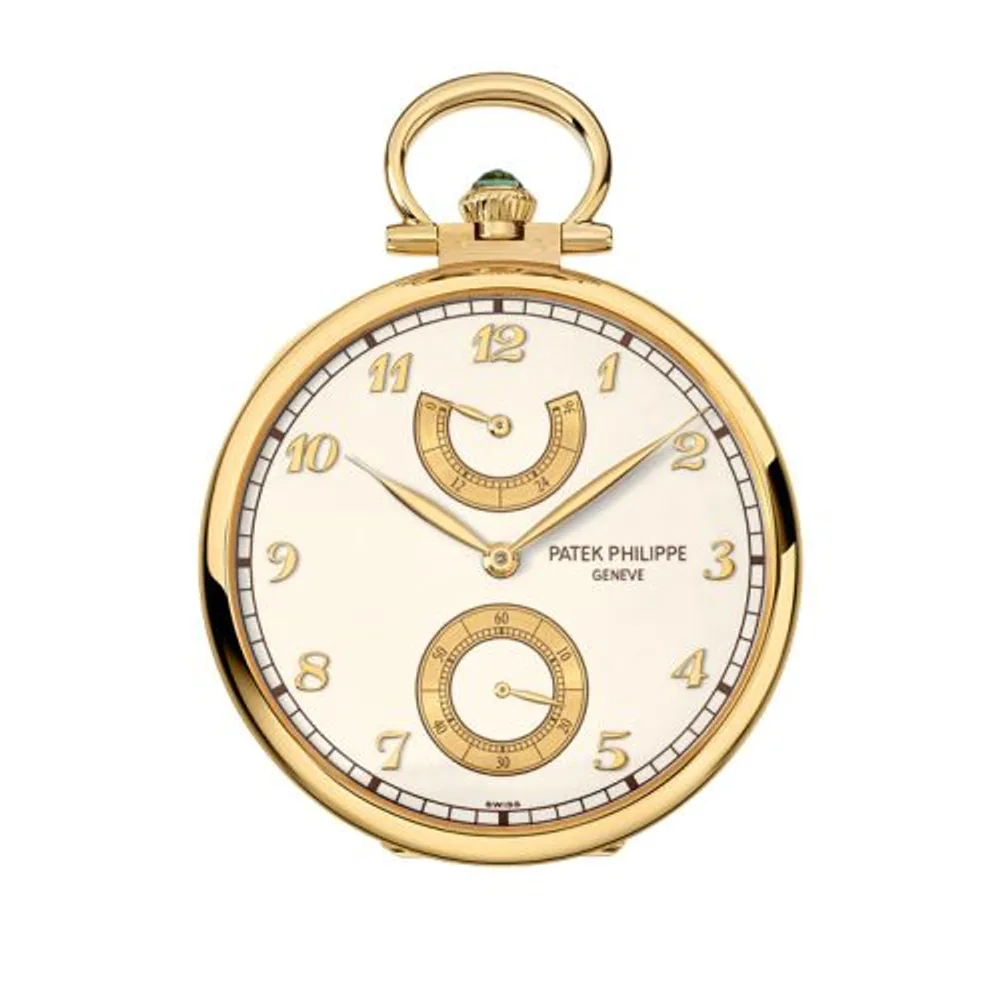 Patek Philippe Pocket Watch Lepine Power Reserve Yellow Gold / Mountain Landscape